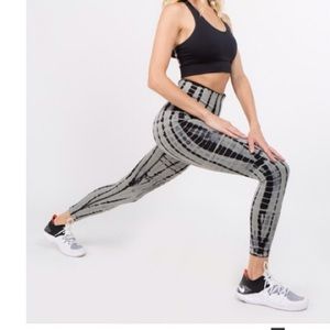 80s inspired Gray Tie Dye High Waisted Leggings